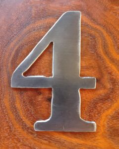 4 1/2-inch-high number 4 in Steel Metal