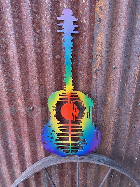 Guitar – painted, rainbow