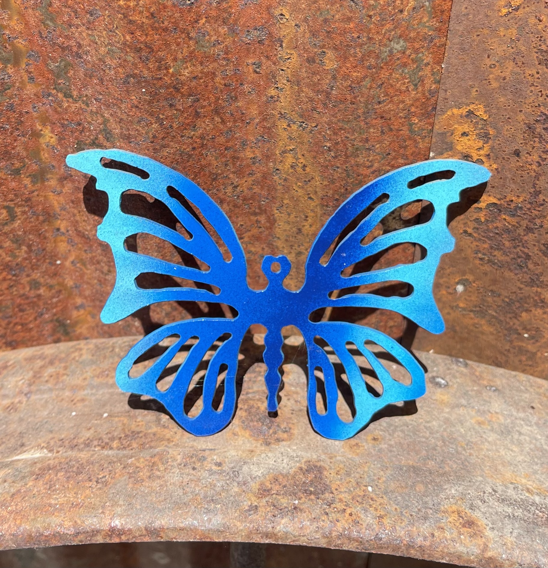 Butterfly – small, painted blue