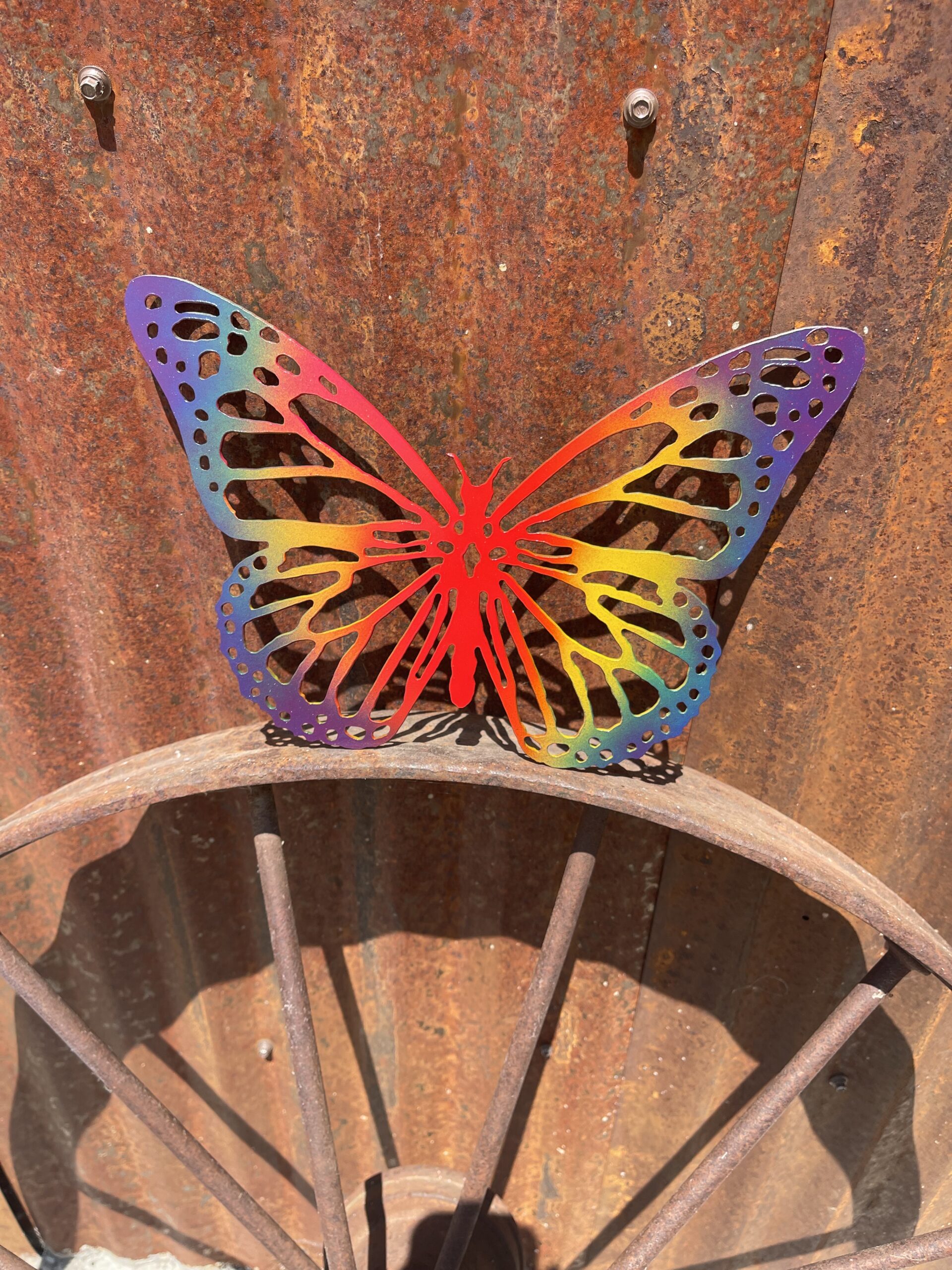 Butterfly – medium, painted rainbow